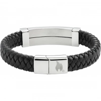 Браслет Zippo Steel Bar Braided Leather Bracelet (22 см) купить в Липецке