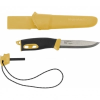 Нож с фиксированным лезвием Morakniv Companion Spark Black Yellow, сталь Sandvik 12C27, рукоять резина/пластик купить в Липецке