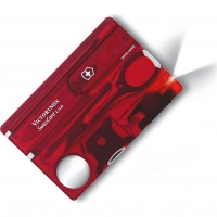 Швейцарская карта Victorinox SwissCard Lite, сталь X50CrMoV15, рукоять ABS-пластик, полупрозрачный красный купить в Липецке