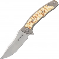 Складной нож Maxace Halictus Mokume, сталь M390, рукоять Mokume/Titanium купить в Липецке