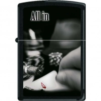 Зажигалка ZIPPO All In, латунь с покрытием Black Matte, чёрная, матовая, 36x12x56 мм купить в Липецке