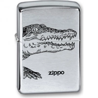 Зажигалка ZIPPO Alligator, с покрытием Brushed Chrome, латунь/сталь, серебристая, матовая, 36x12x56 купить в Липецке