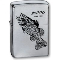 Зажигалка ZIPPO Black Bass Brushed Chrome, латунь с никеле-хром. покрыт., серебр., матов., 36х56х12мм купить в Липецке