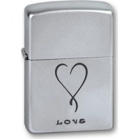 Зажигалка ZIPPO Love Satin Chrome, латунь с никеле-хромовым покрыт., серебр., матовая, 36х56х12 мм купить в Липецке