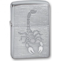 Зажигалка ZIPPO Scorpion Brushed Chrome, латунь с никеле-хром.покрыт., серебр., матов., 36х56х12 мм купить в Липецке